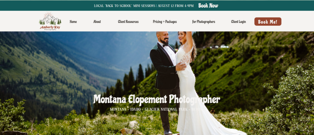 Example of website for Photography Business Basics