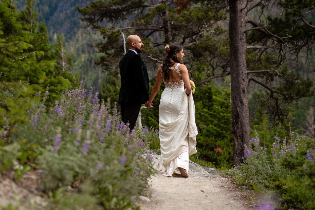 Intimate elopement couple.